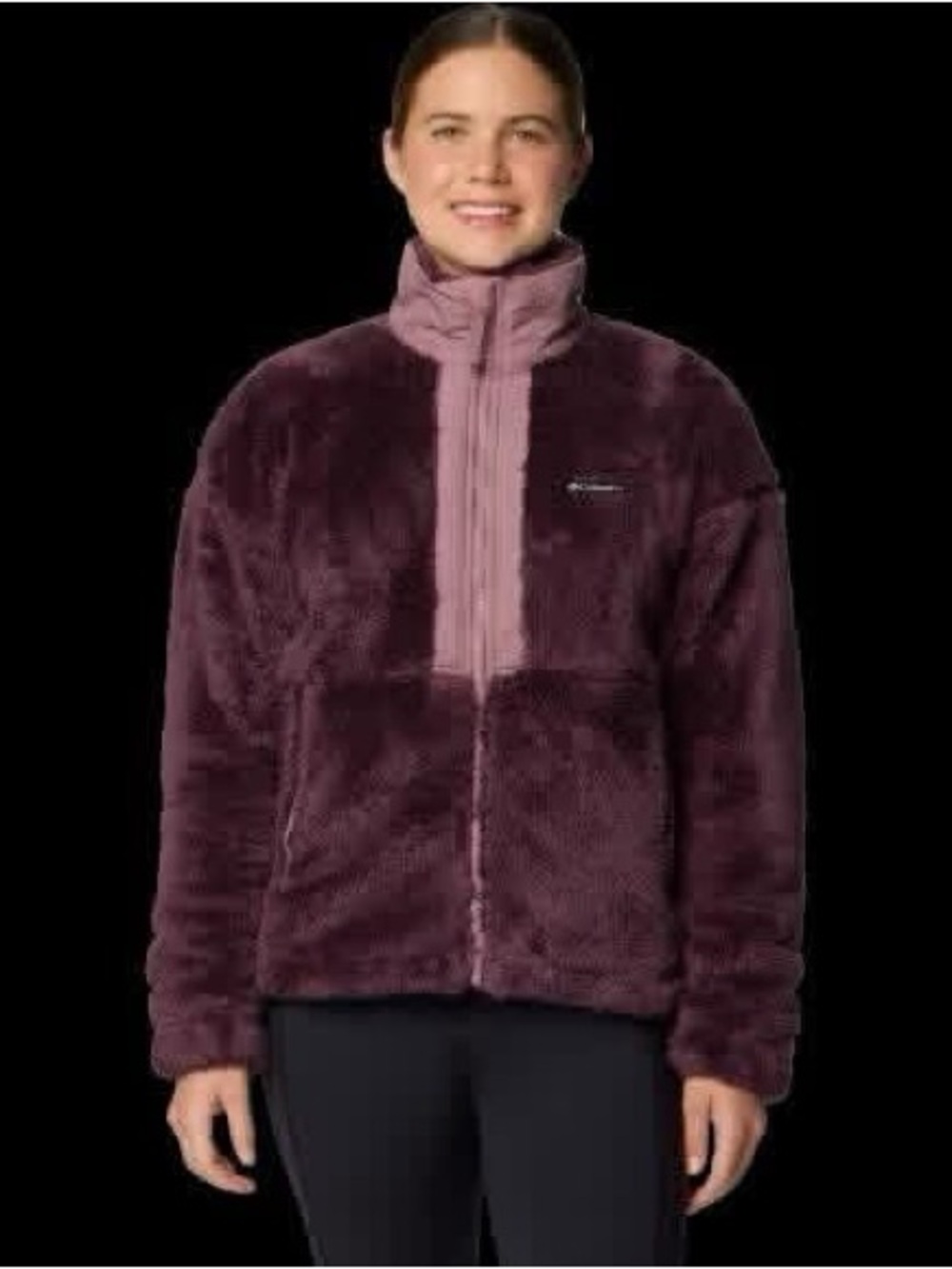 Columbia Women's Plush Full-Zip Teddy Jacket - Plum with Light Plum Trim